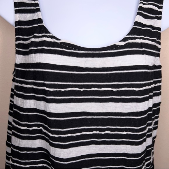 Medium Chalet Black White Layered Ruffle Sleeveless Tank Dress Shift Style - Picture 3 of 11